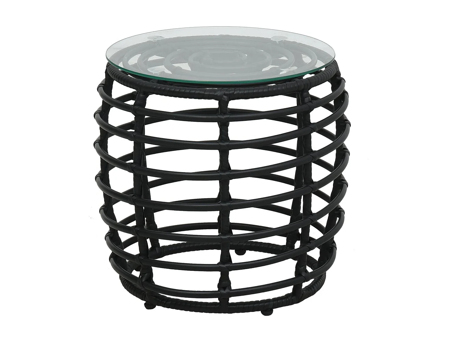 Ensemble de bistro 3 pcs Résine tressée Noir GFDF74958