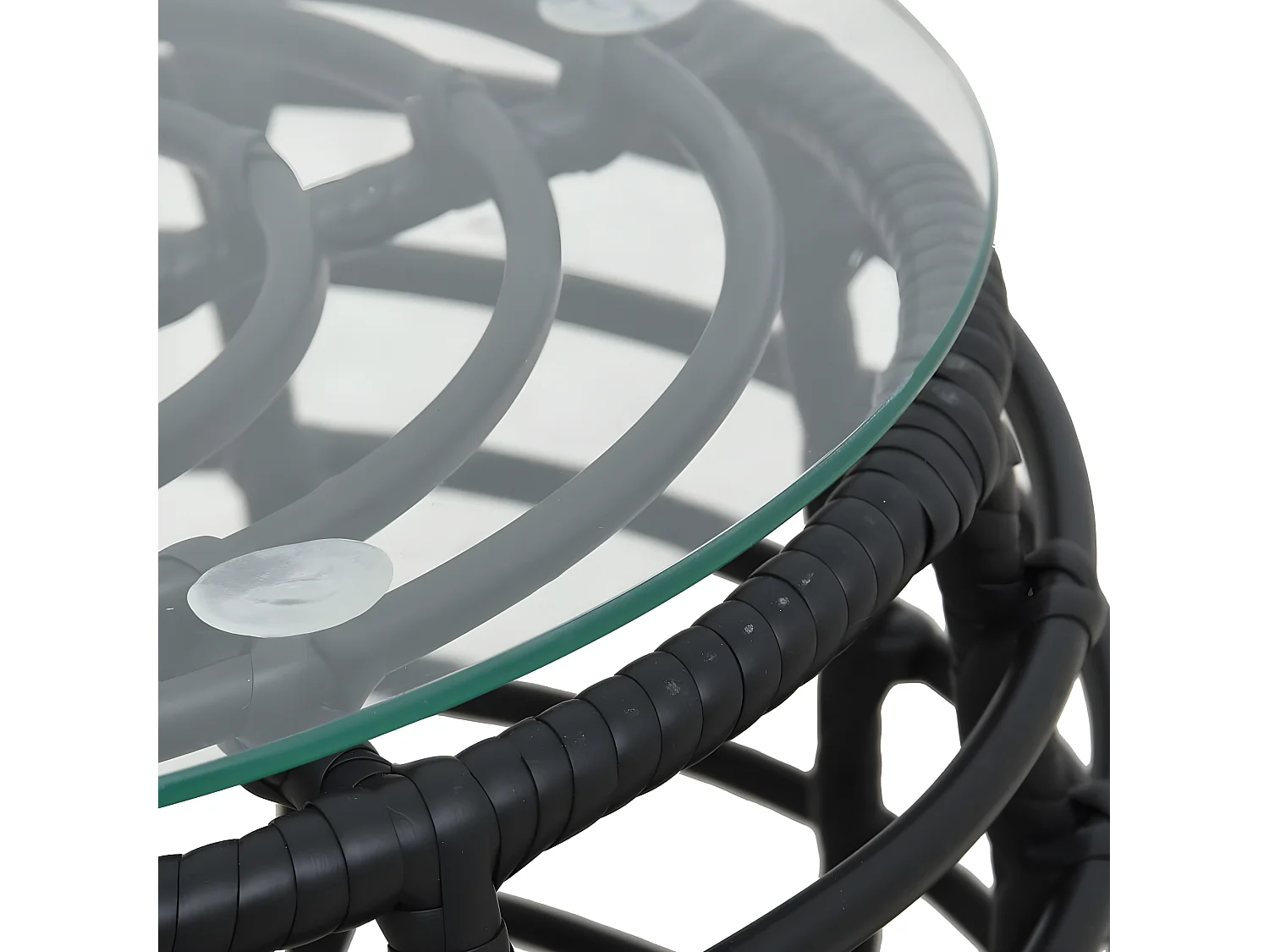 Ensemble de bistro 3 pcs Résine tressée Noir GFDF74958