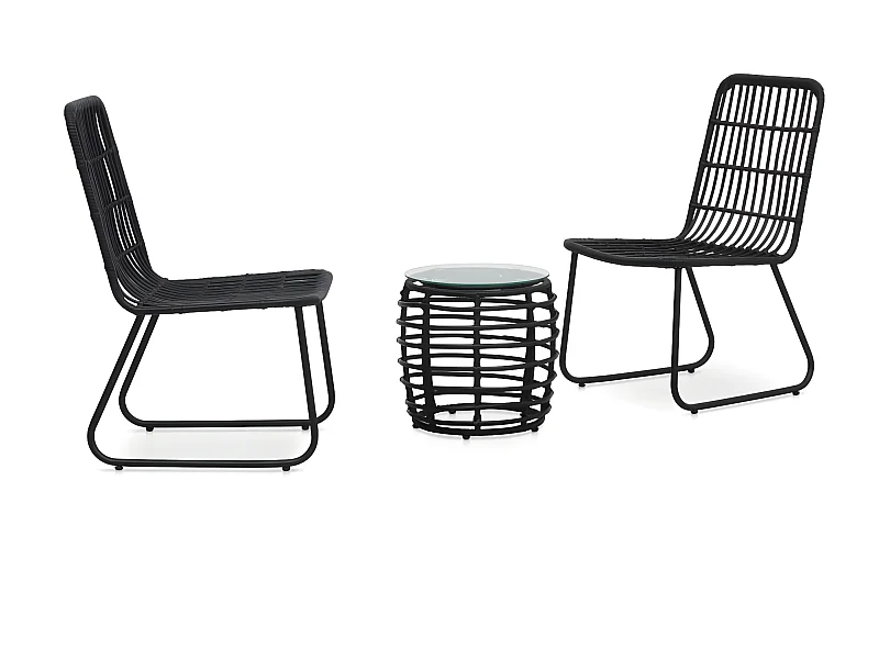3-delige Bistroset poly rattan zwart NL658769