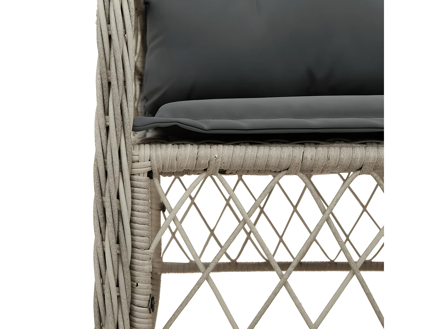 Ensemble de bistro 3 pcs et coussins gris clair résine tressée GFDF25361