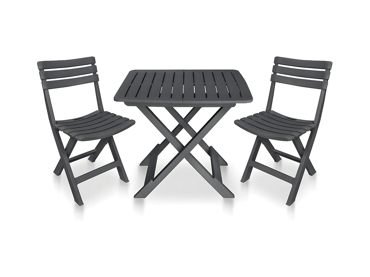 Mobilier de bistro pliable 3 pcs Plastique Anthracite GFDF65014