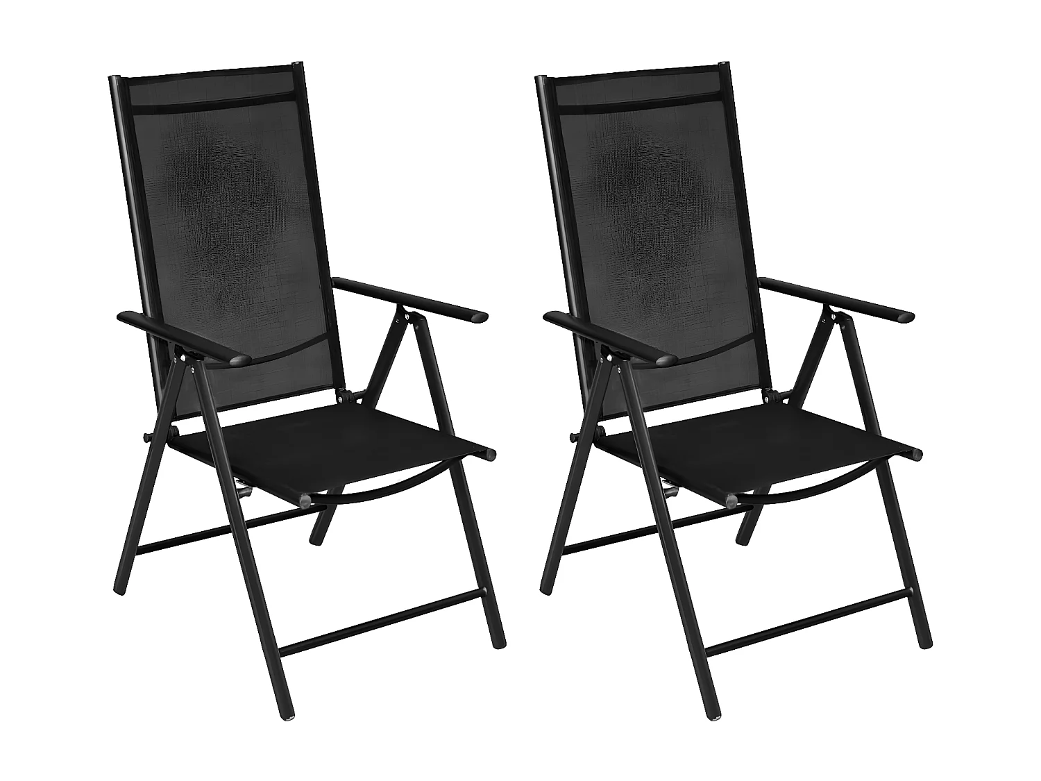 3 pzas Comedor de jardín aluminio y textilene negro KOW67926