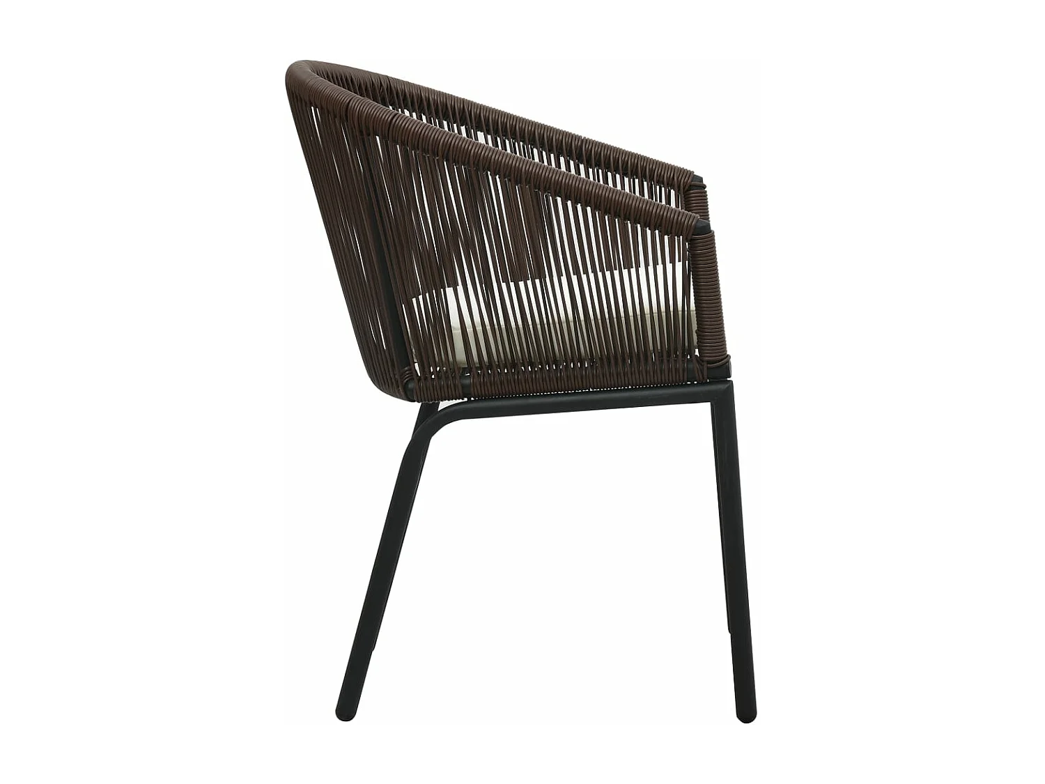 Ensemble de bistro 3 pcs avec coussins Rotin PE Marron GFDF18470