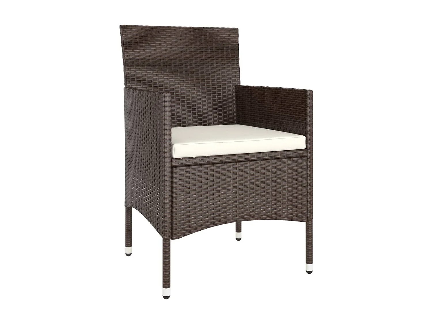 Ensemble de bistro 5 pcs Résine tressée et verre trempé Marron GFDF71706