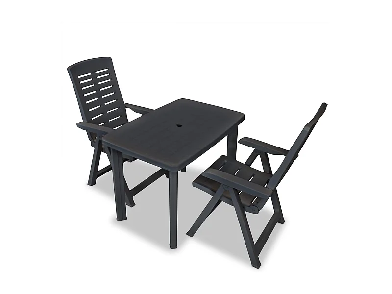 Mobilier de bistro 3 pcs Plastique Anthracite GFDF11474