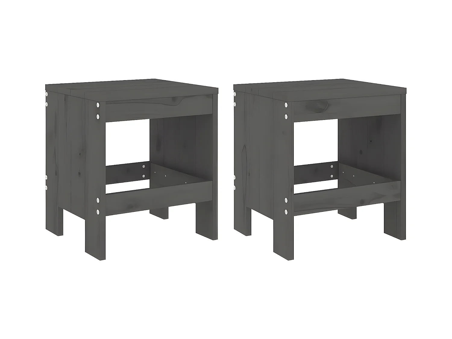 Ensemble de bistrot de jardin 3 pcs gris bois de pin massif GFDF56396