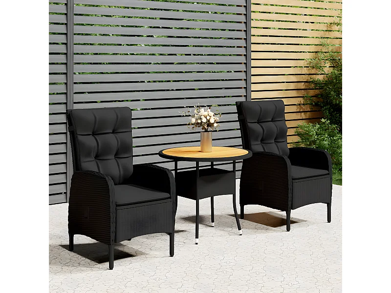 3-delige Bistroset poly rattan zwart NL995287