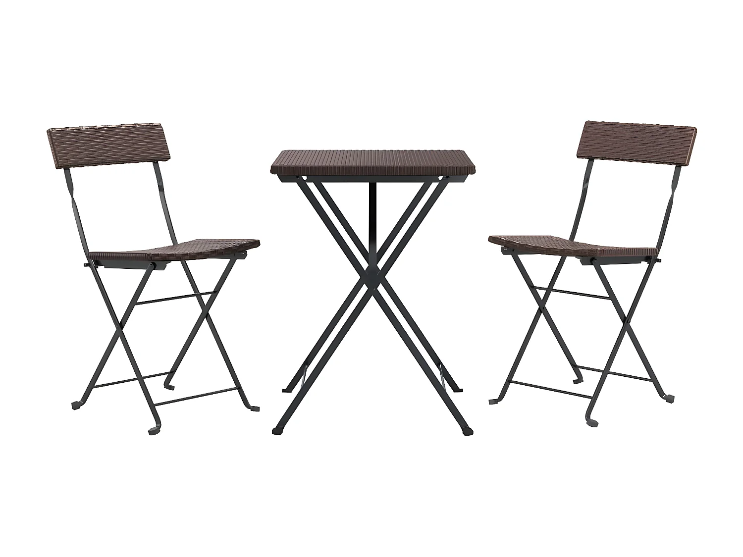 3-delige Bistroset inklapbaar poly rattan bruin NL957204