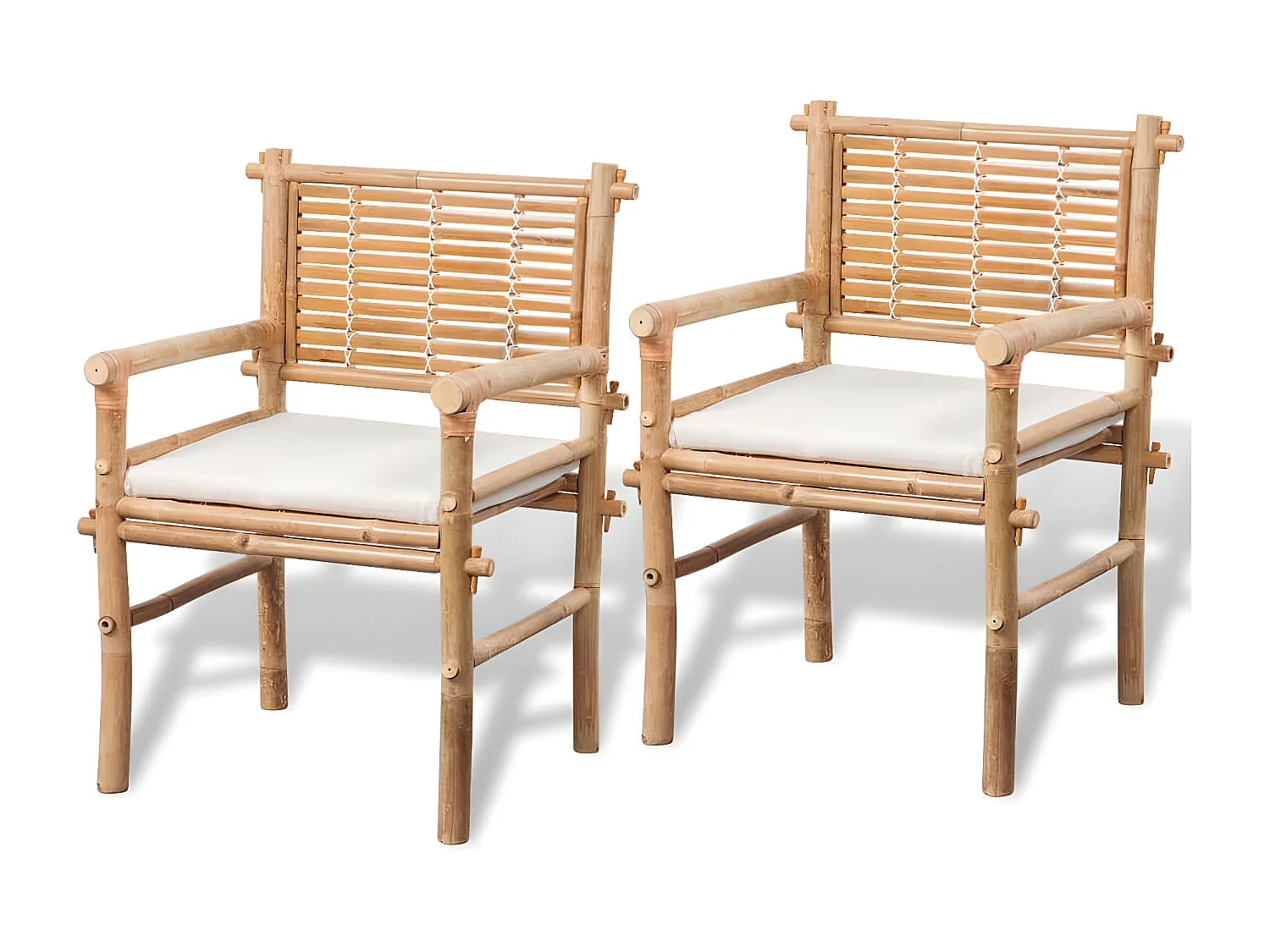 Mobilier de bistro 3 pcs avec coussins Bambou GFDF88077