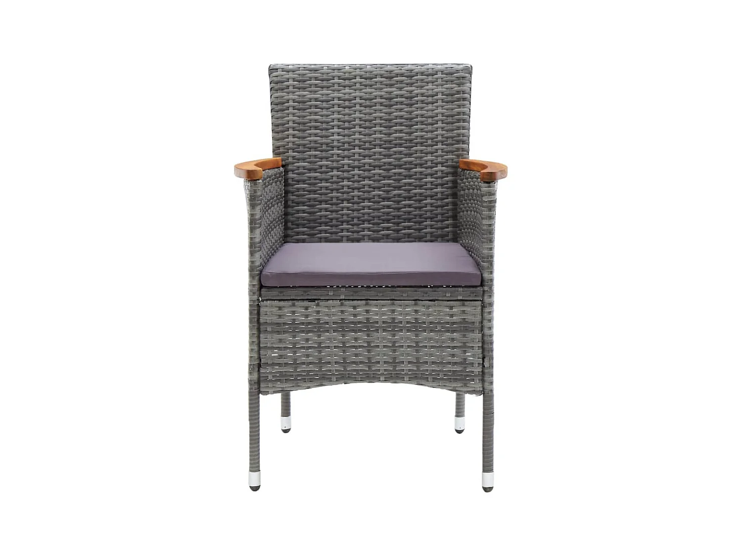 Ensemble de bistro 3 pcs Résine tressée et bois d'acacia Gris GFDF88278