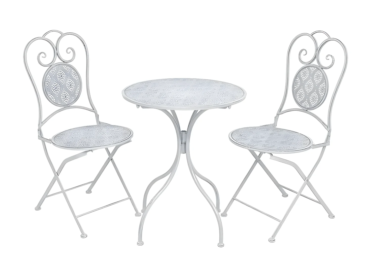 Ensemble de bistro 3 pcs Acier Blanc grisâtre GFDF90704