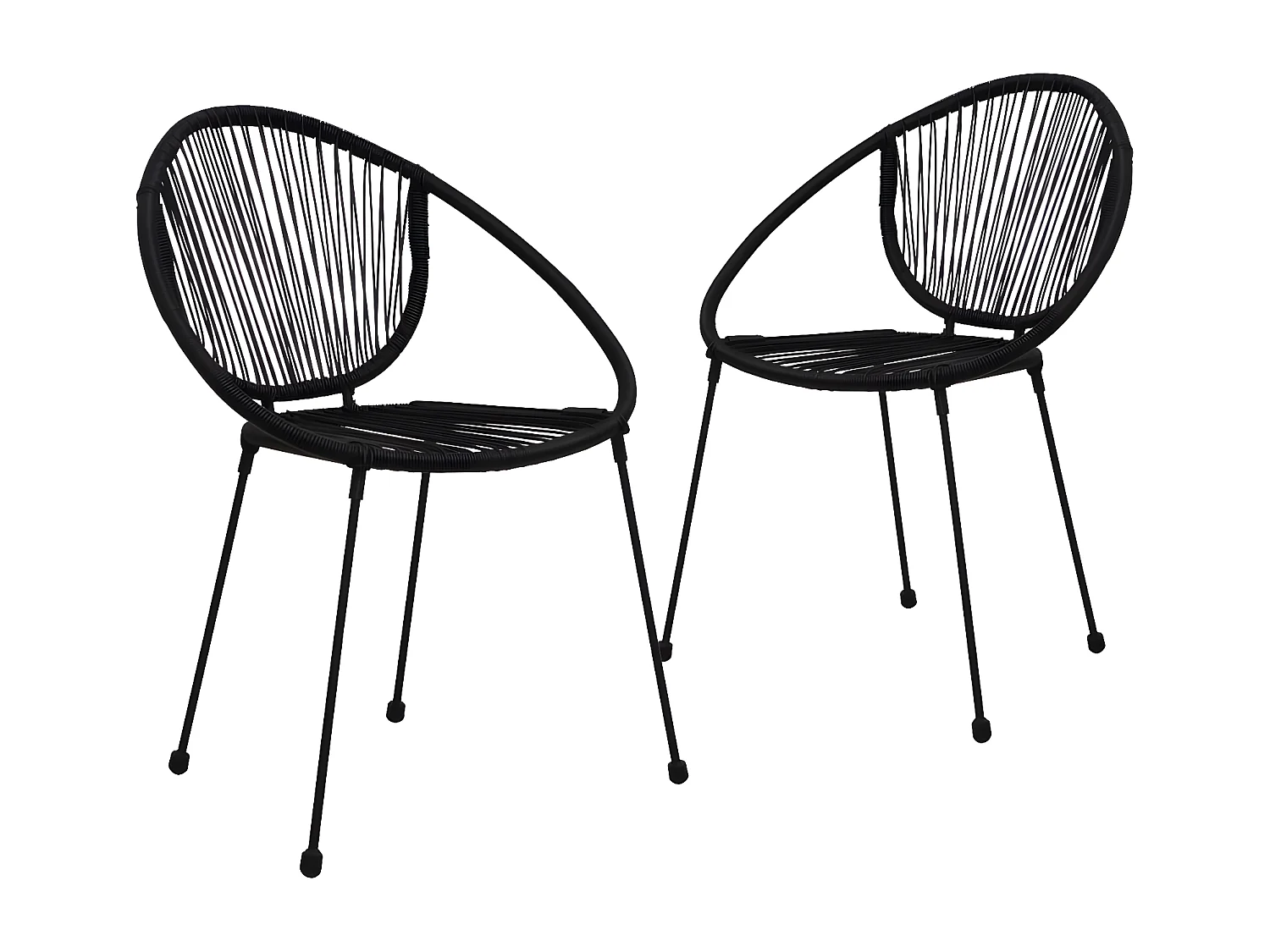 Ensemble de bistro 3 pcs Rotin PVC Noir GFDF41060