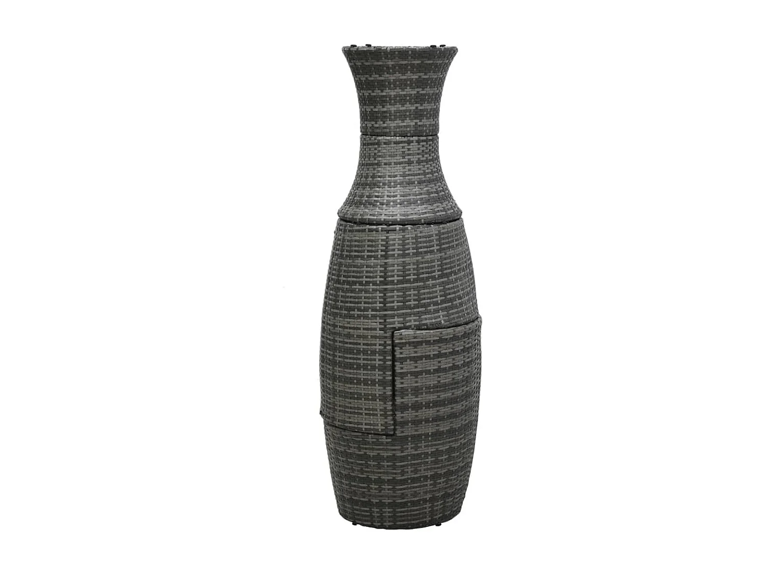 3 pcs conjunto bistrô com almofadões vime PE cinzento PT148026