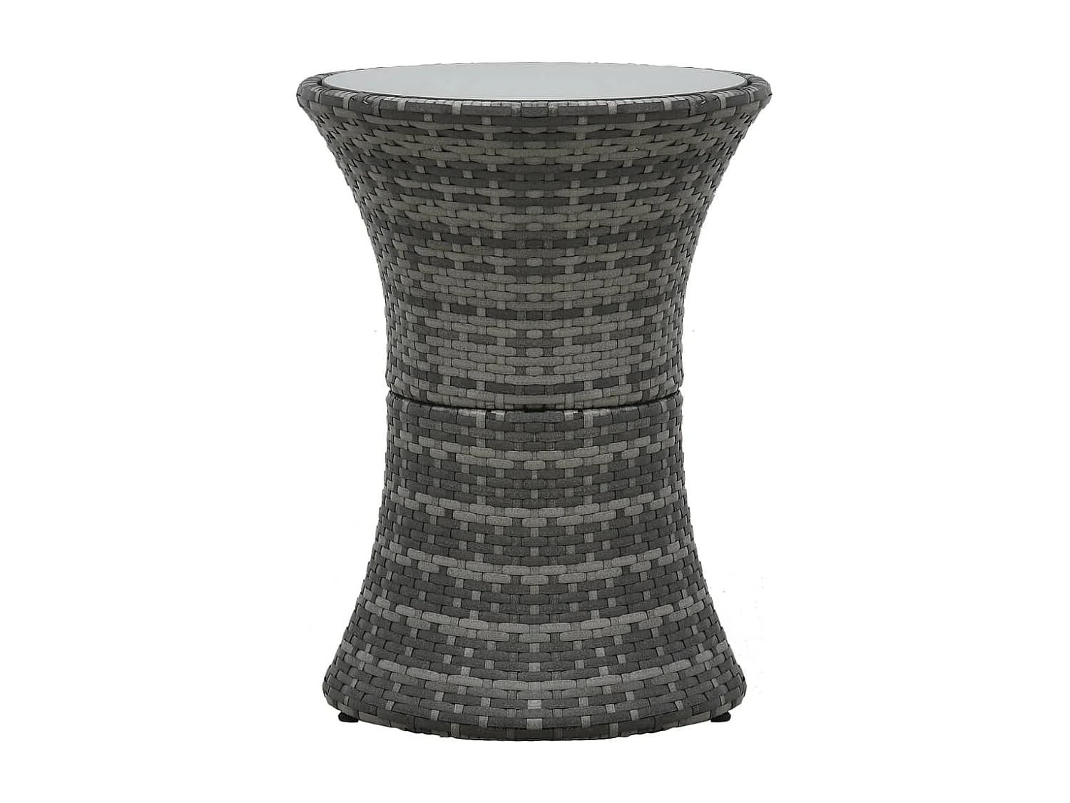 3 pcs conjunto bistrô com almofadões vime PE cinzento PT148026