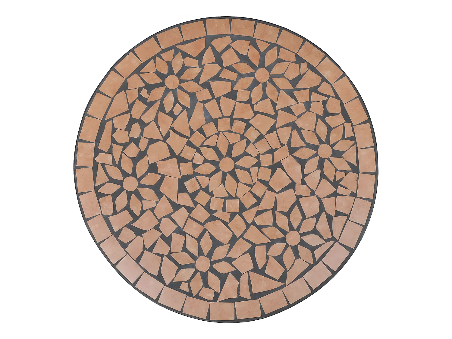 3 pzas Comedor de jardín con mosaico terracota KOW82341