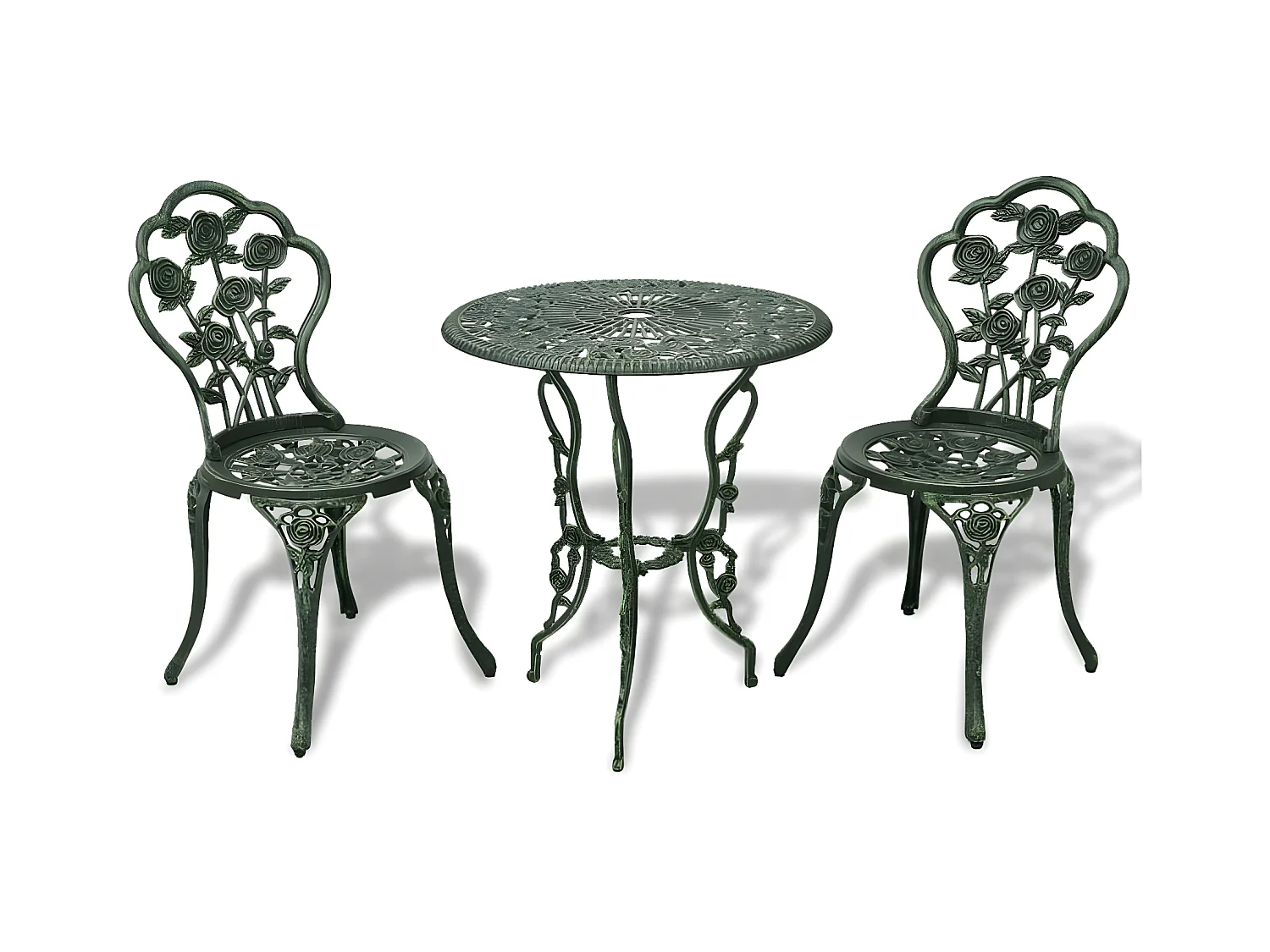 Jeu de bistro 3 pcs Aluminium coulé Vert GFDF46009