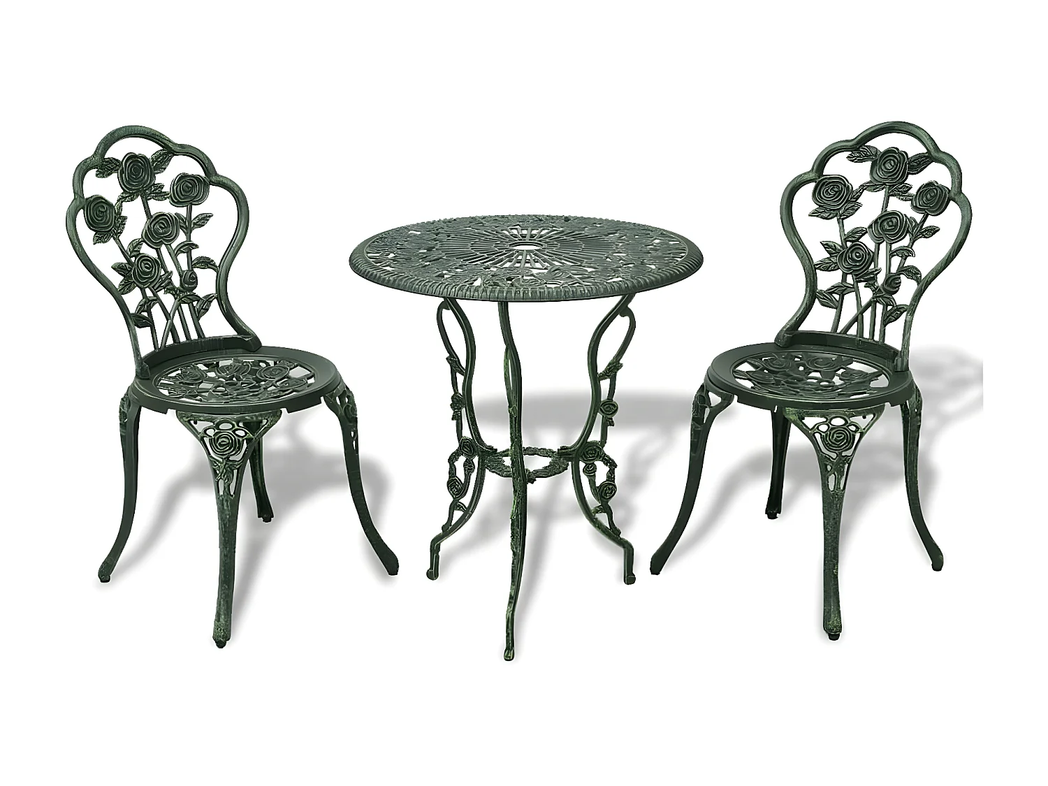 Jeu de bistro 3 pcs Aluminium coulé Vert GFDF46009