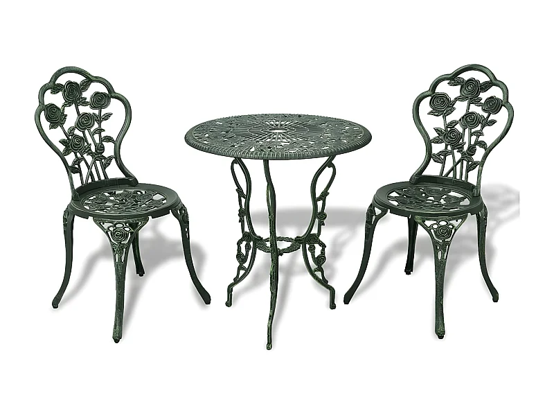 3 pcs conjunto bistrô alumínio fundido verde PT872599