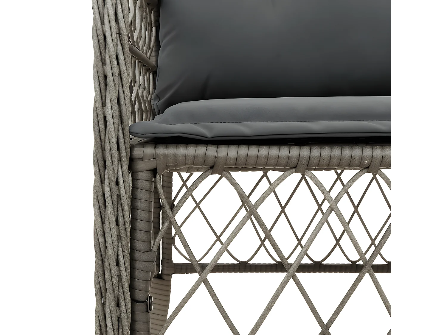 Ensemble de bistro 3 pcs avec coussins gris résine tressée GFDF97646