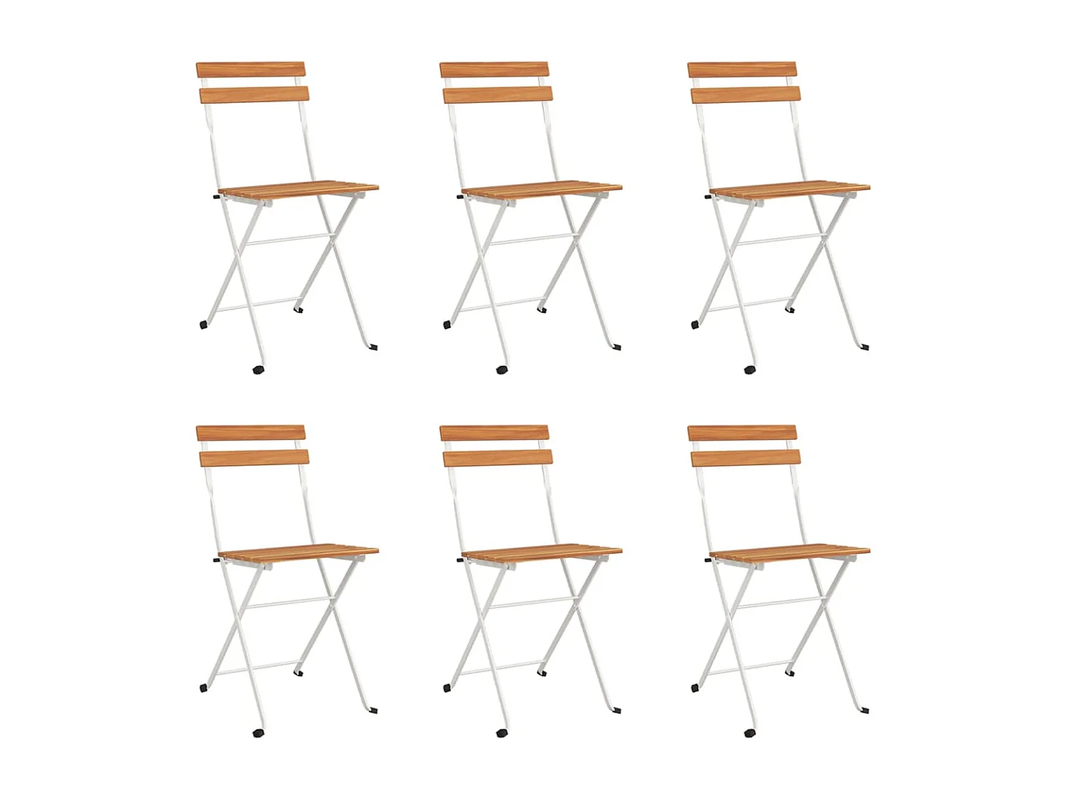 Ensemble de bistro pliable 7 pcs bois d'acacia solide et acier GFDF59166