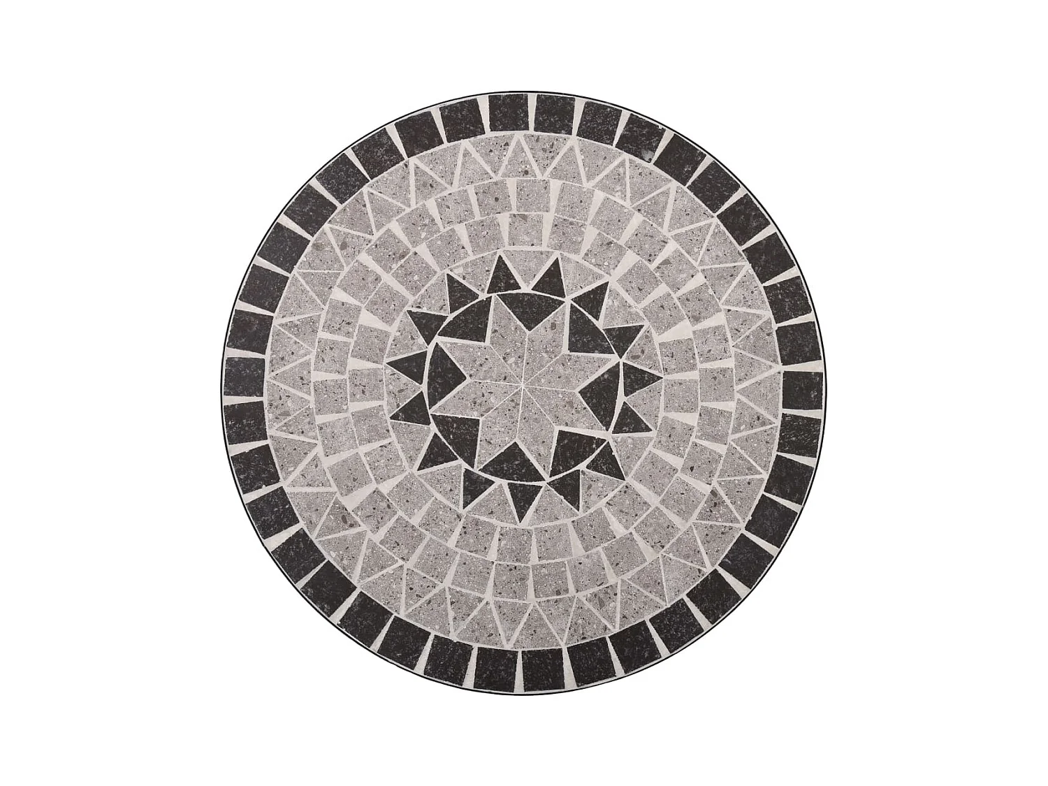 3 pzas Comedor de jardín con mosaico cerámica gris KOW72844