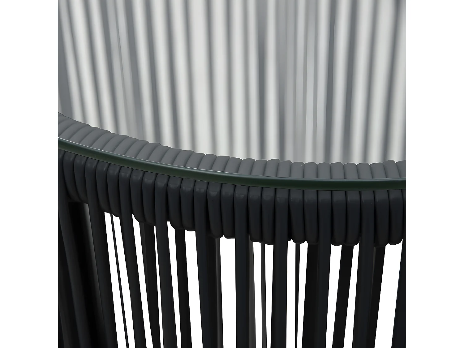 Ensemble de bistro 3 pcs avec coussins Rotin PE Noir GFDF16354