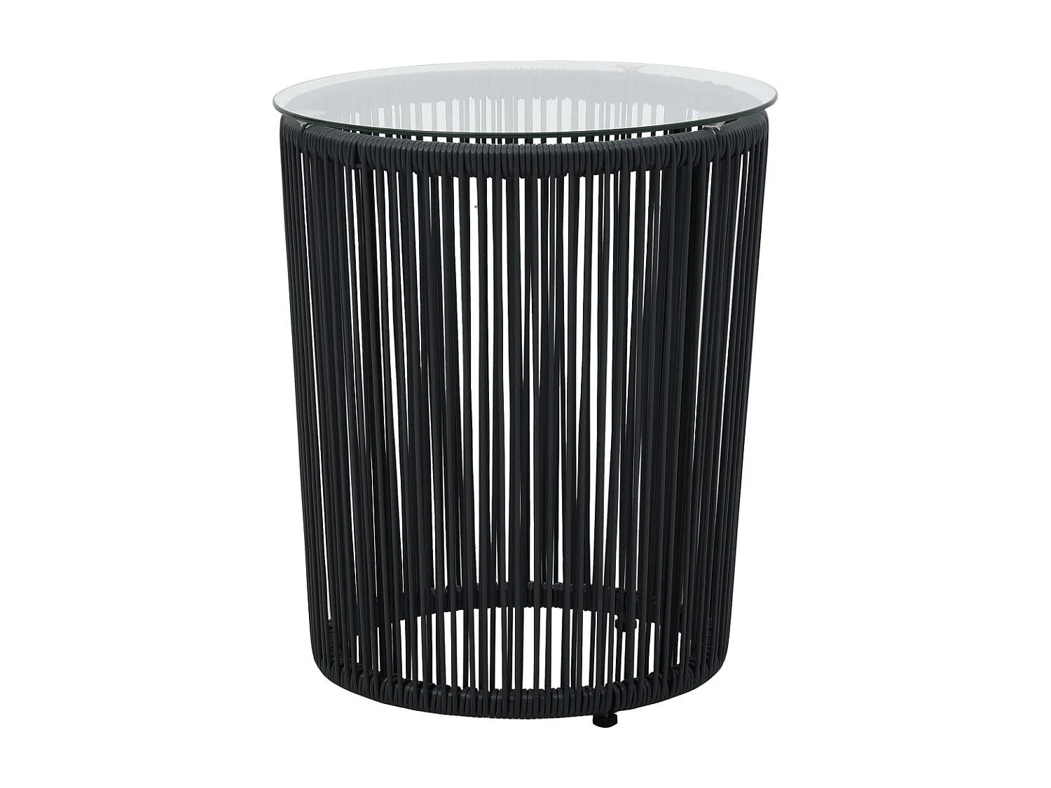 3 pzas Comedor de jardín y cojines ratán PE negro KOW44050