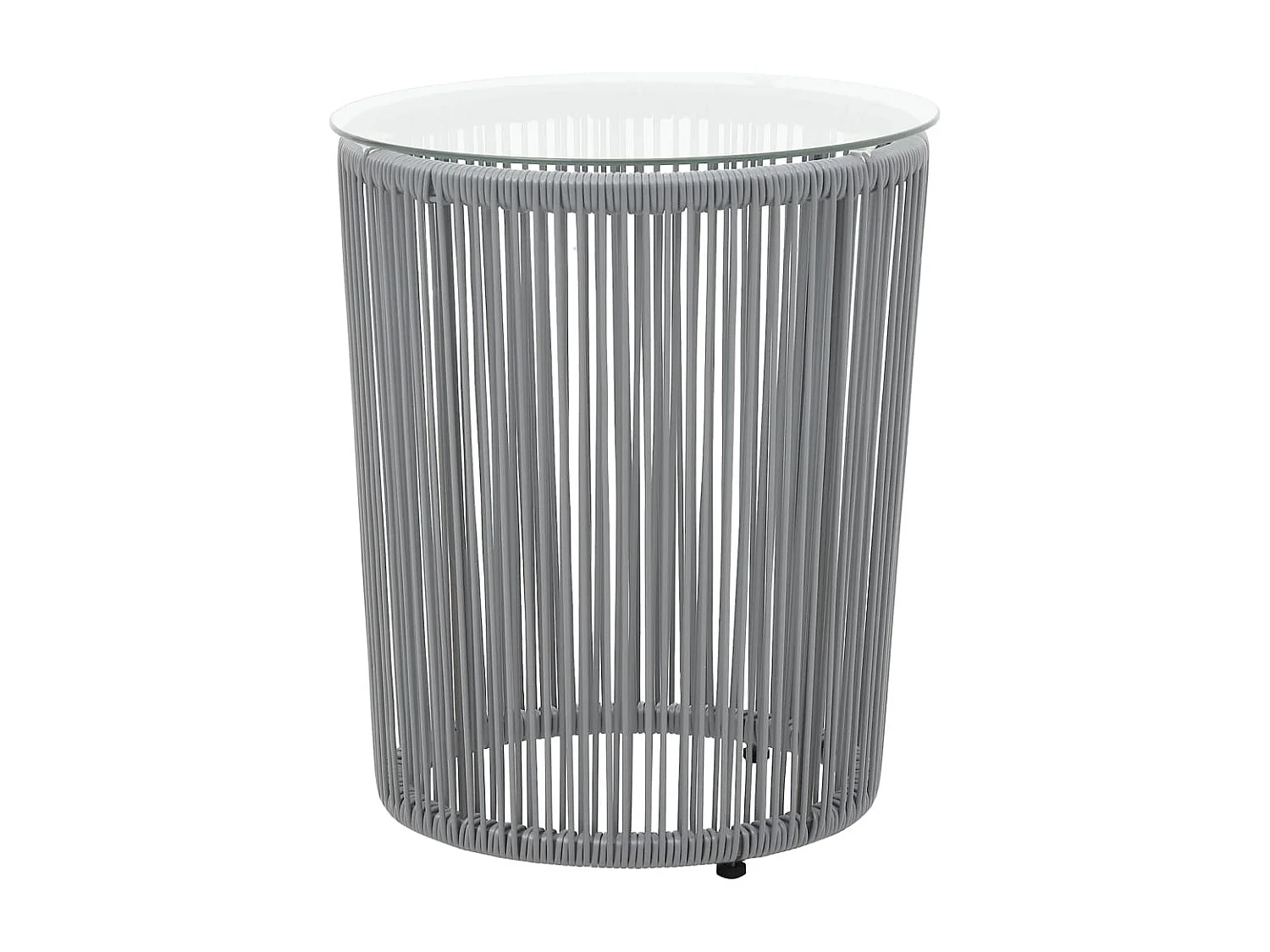 Ensemble de bistro 3 pcs avec coussins Rotin PE Gris GFDF20928