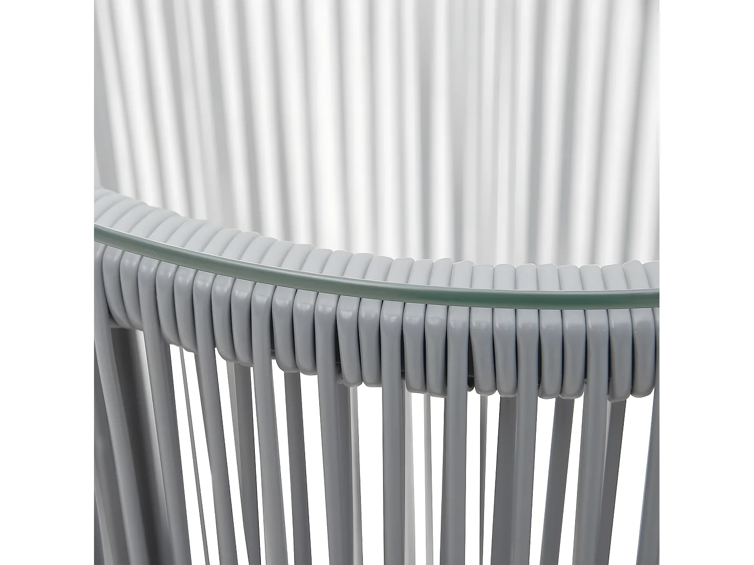 Ensemble de bistro 3 pcs avec coussins Rotin PE Gris GFDF20928