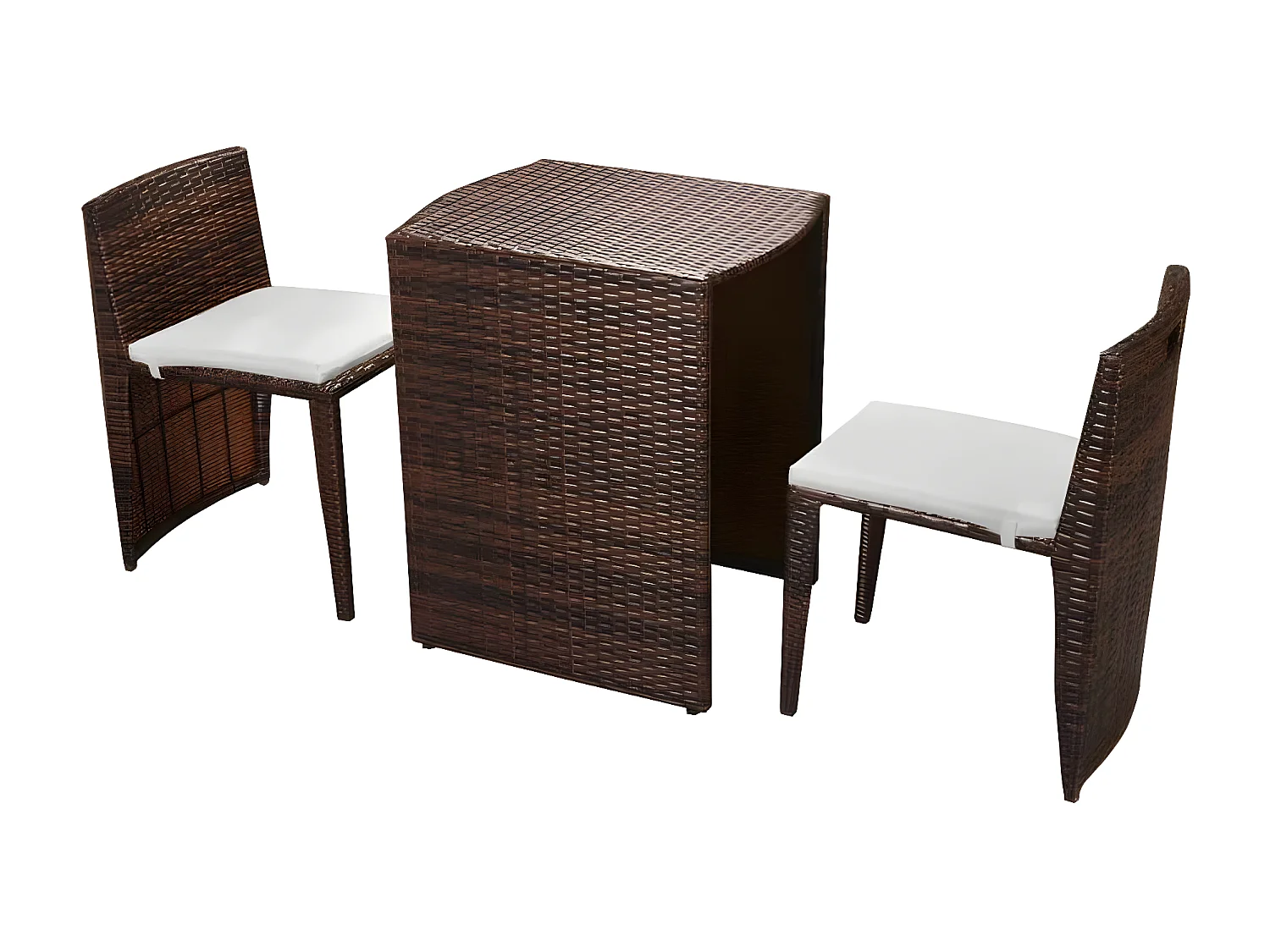 Ensemble de bistro 3 pcs avec coussins Résine tressée Marron GFDF49260