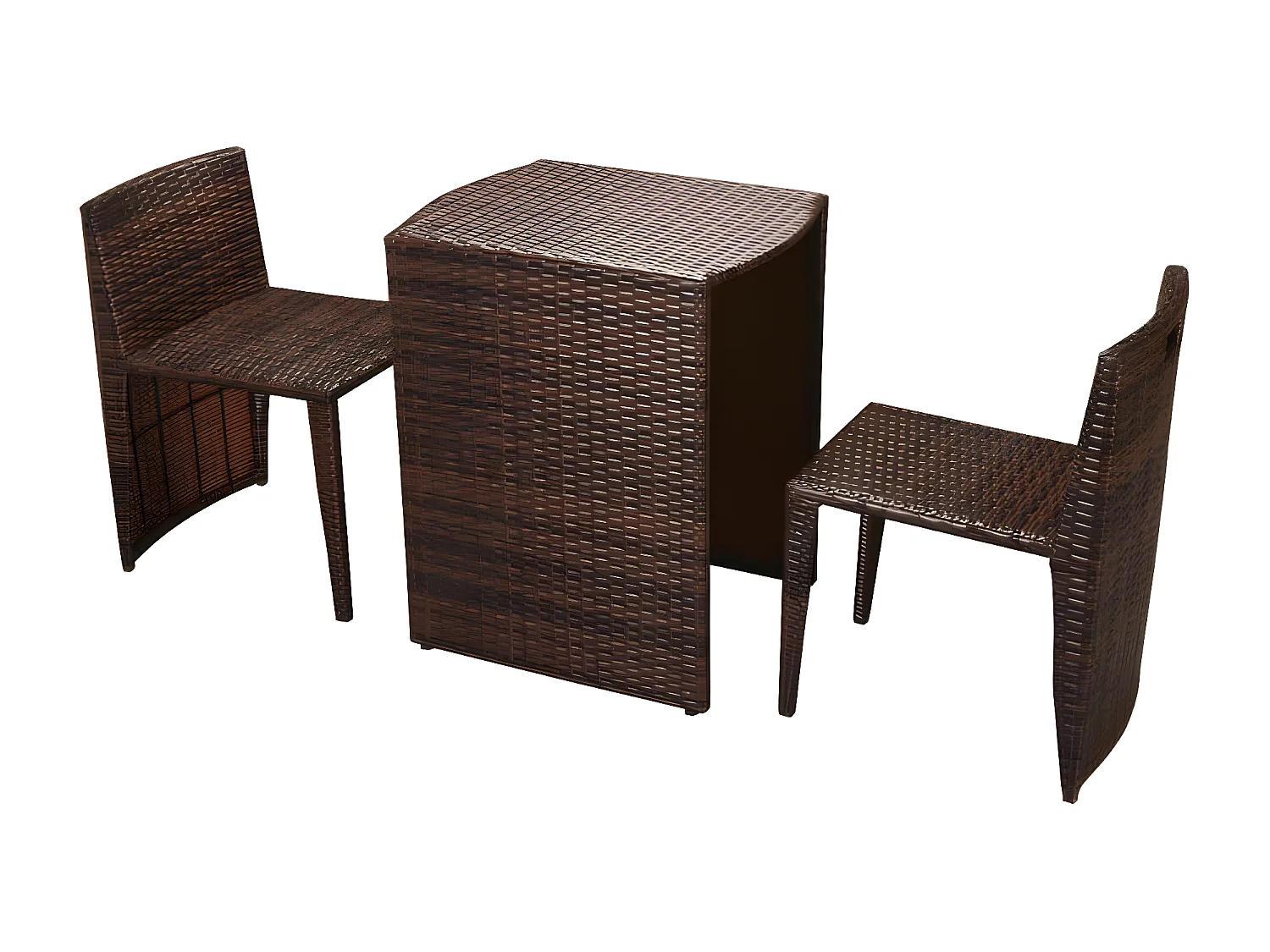 Ensemble de bistro 3 pcs avec coussins Résine tressée Marron GFDF49260