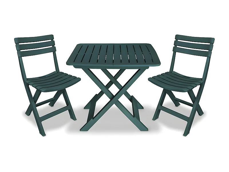 Conjunto bistrô para jardim 3 pcs plástico verde PT833951
