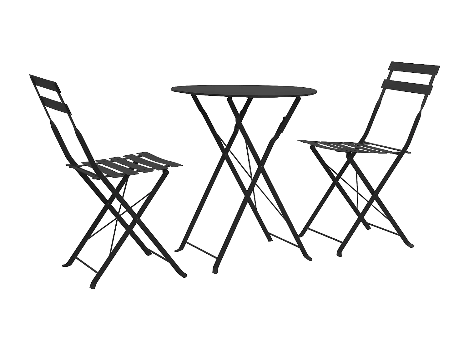 Mobilier de bistro 3 pcs Acier Noir GFDF99984