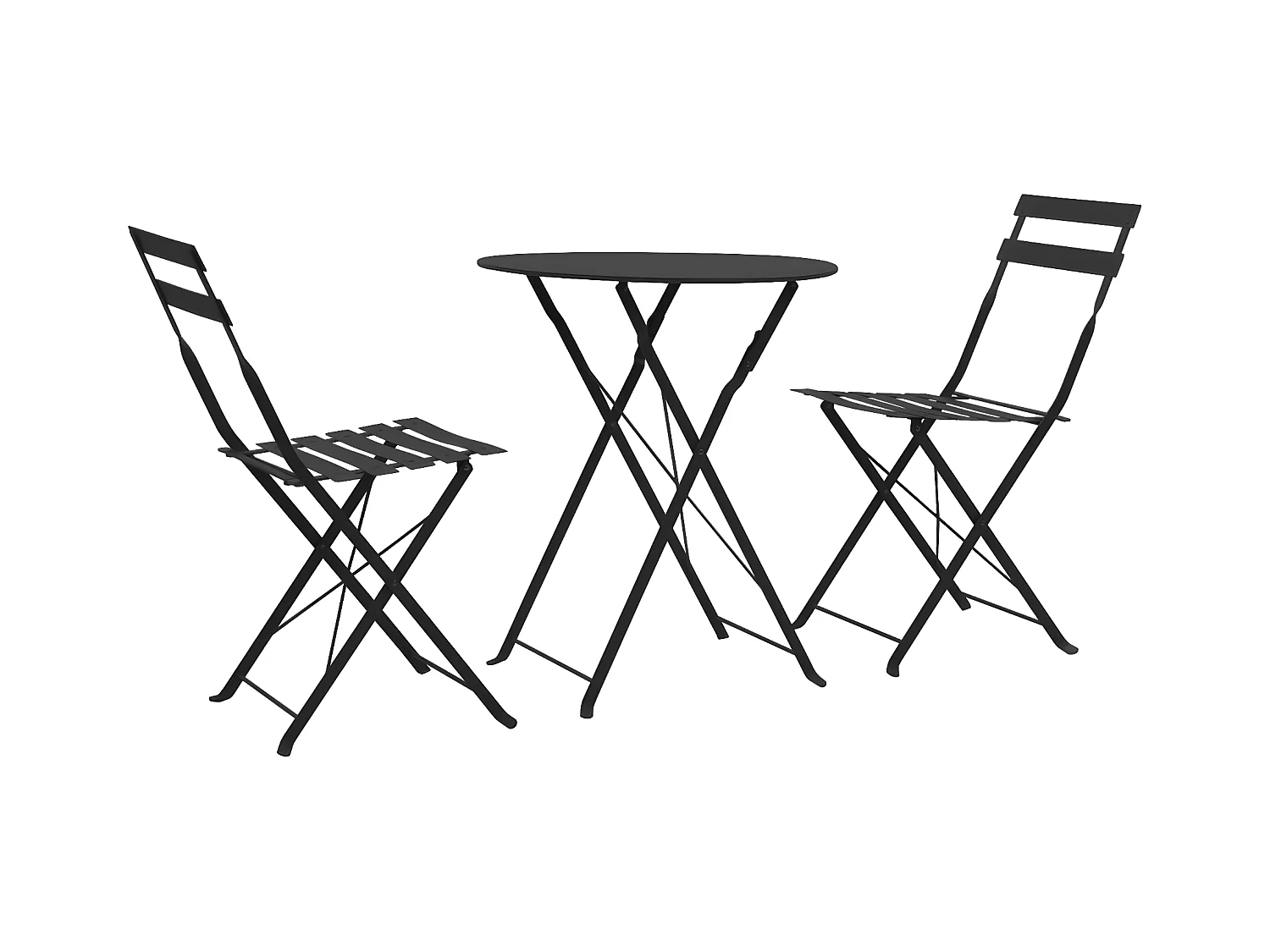Mobilier de bistro 3 pcs Acier Noir GFDF99984