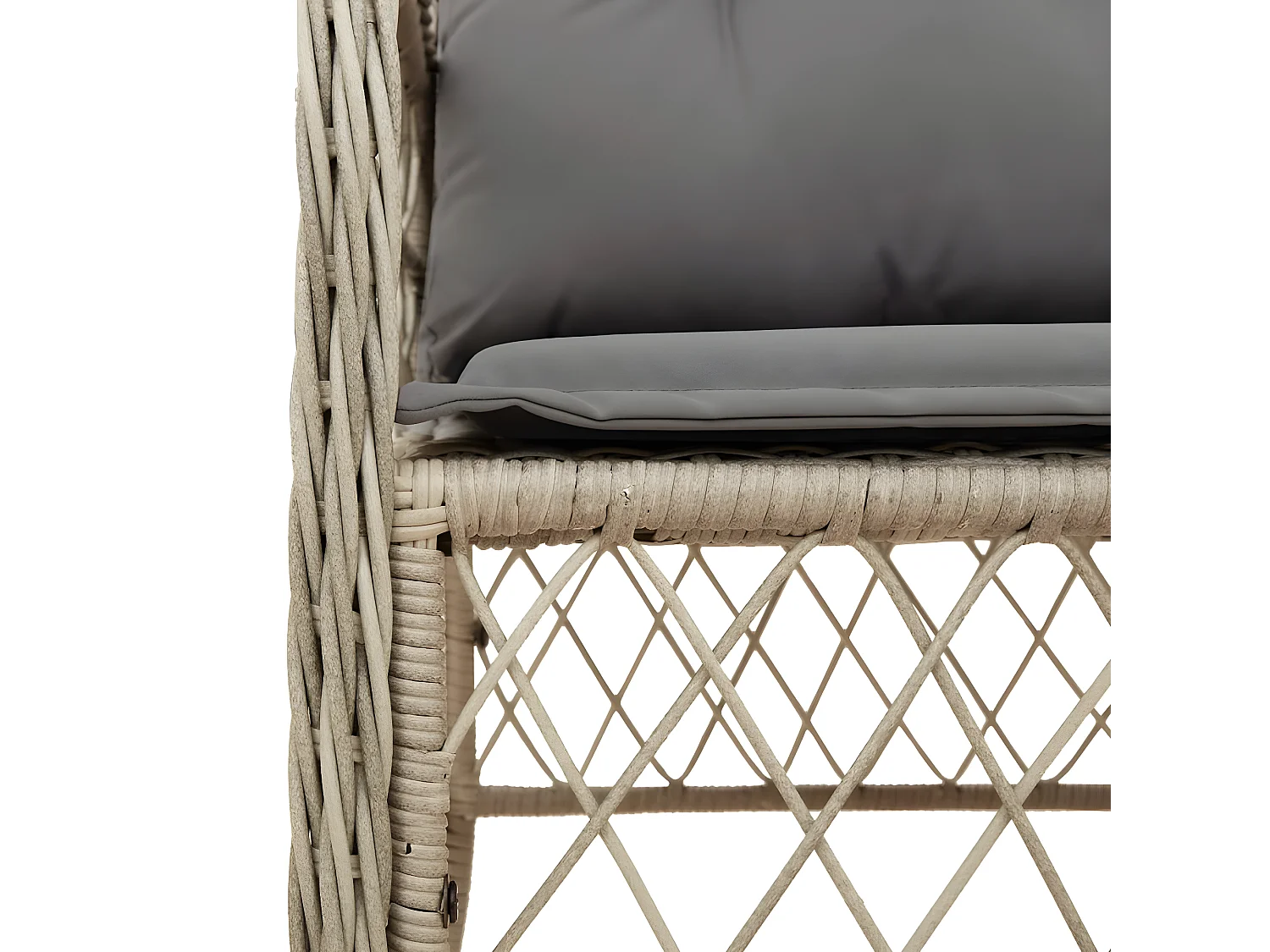 Ensemble de bistro 3 pcs coussins mélange beige résine tressée GFDF21443