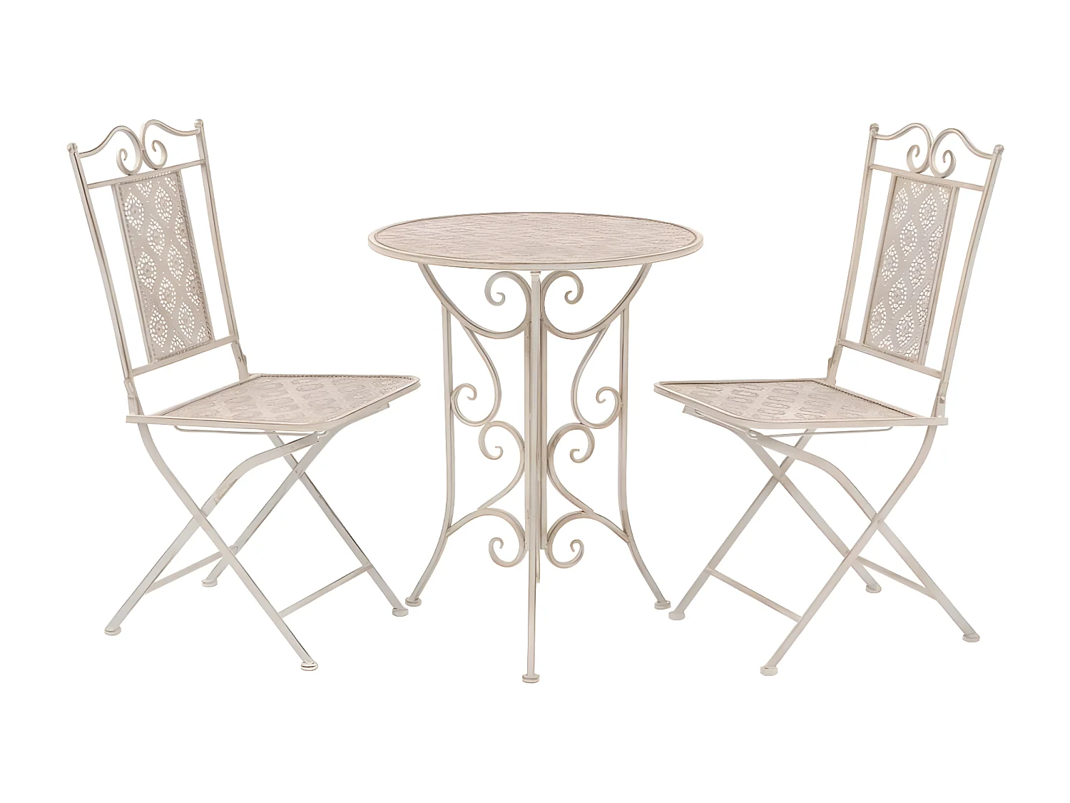 Ensemble de bistro 3 pcs Acier Blanc GFDF81555
