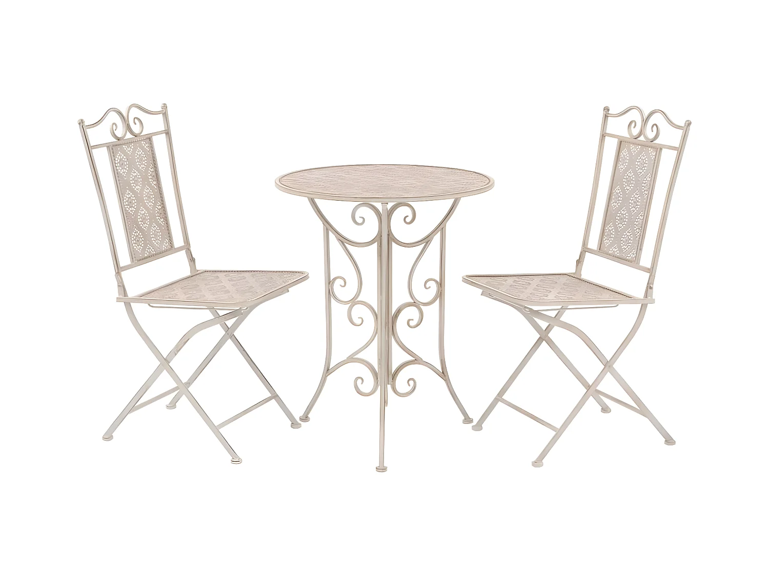 Ensemble de bistro 3 pcs Acier Blanc GFDF81555