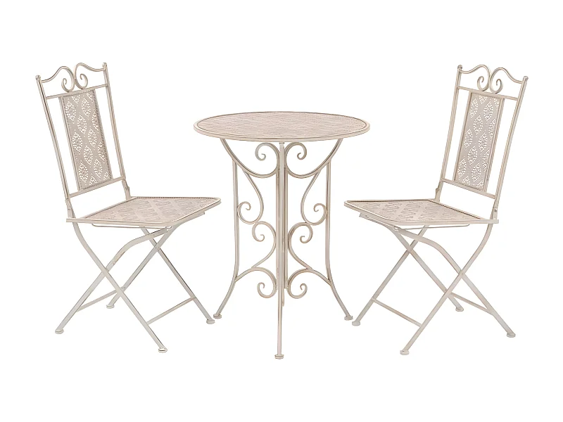 3 pcs conjunto bistrô em aço branco PT417993