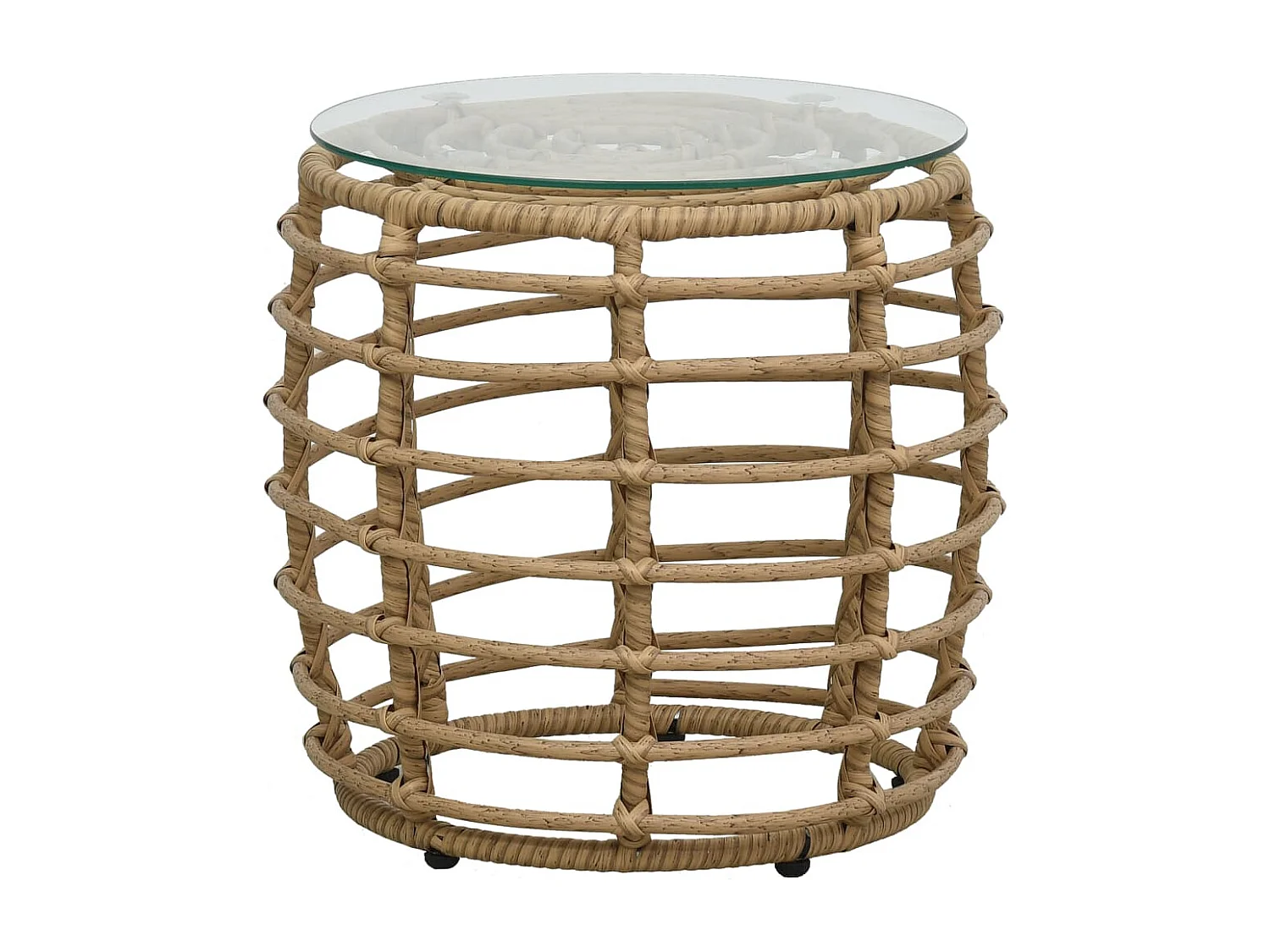 3 pzas Comedor de jardín ratán sintético color roble KOW60019