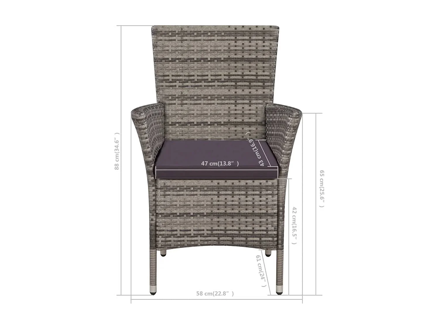 3 pzas Comedor de jardín jardín ratán sintético marrón KOW91924