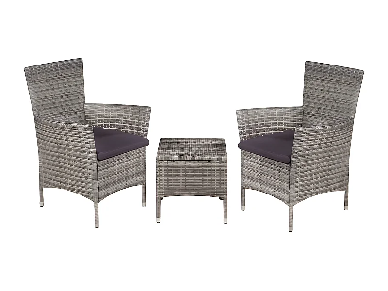 3 pzas Comedor de jardín jardín ratán sintético marrón KOW91924