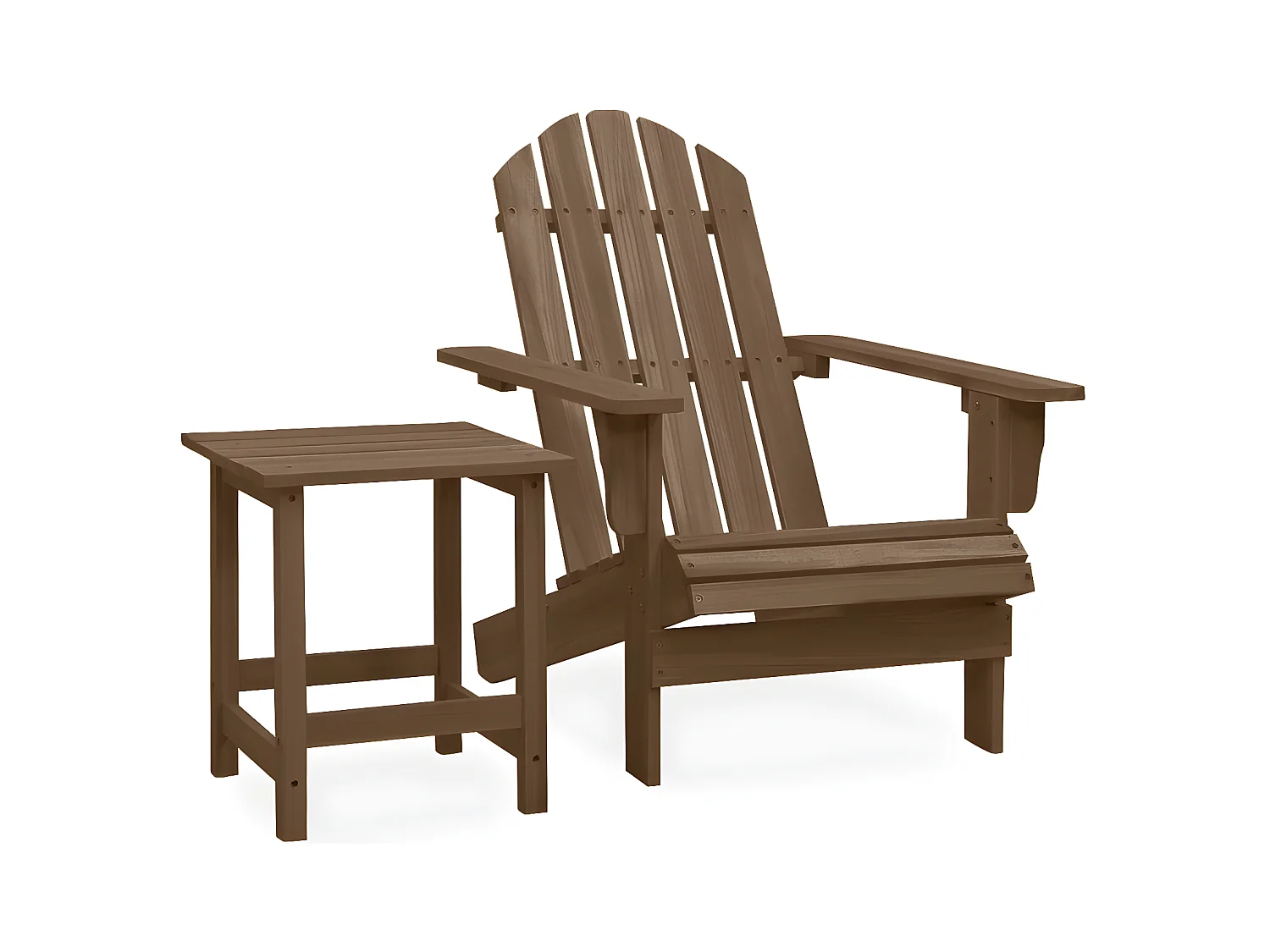 Salle à manger de jardin-Chaise de jardin Adirondack avec table Bois de sapin Marron GFDF65571