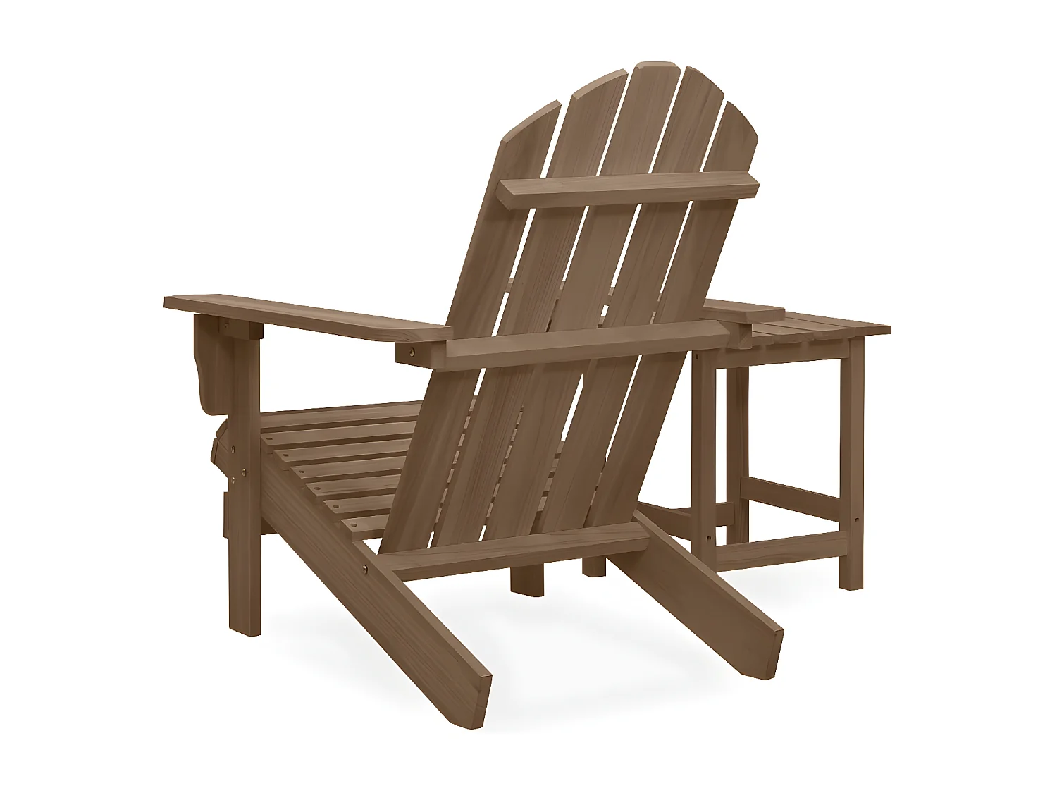 Cadeira de jardim Adirondack com mesa madeira de abeto castanho PT577271