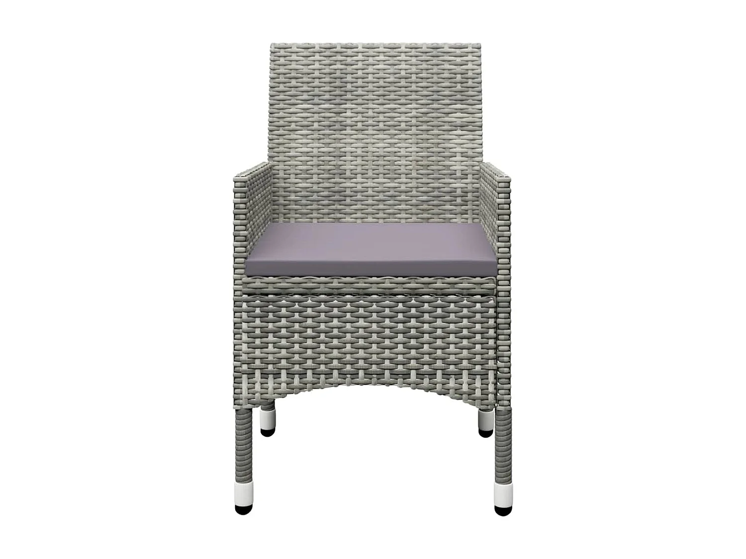 3 pzas Comedor de jardín pzs ratán sintético vidrio templado gris KOW75568