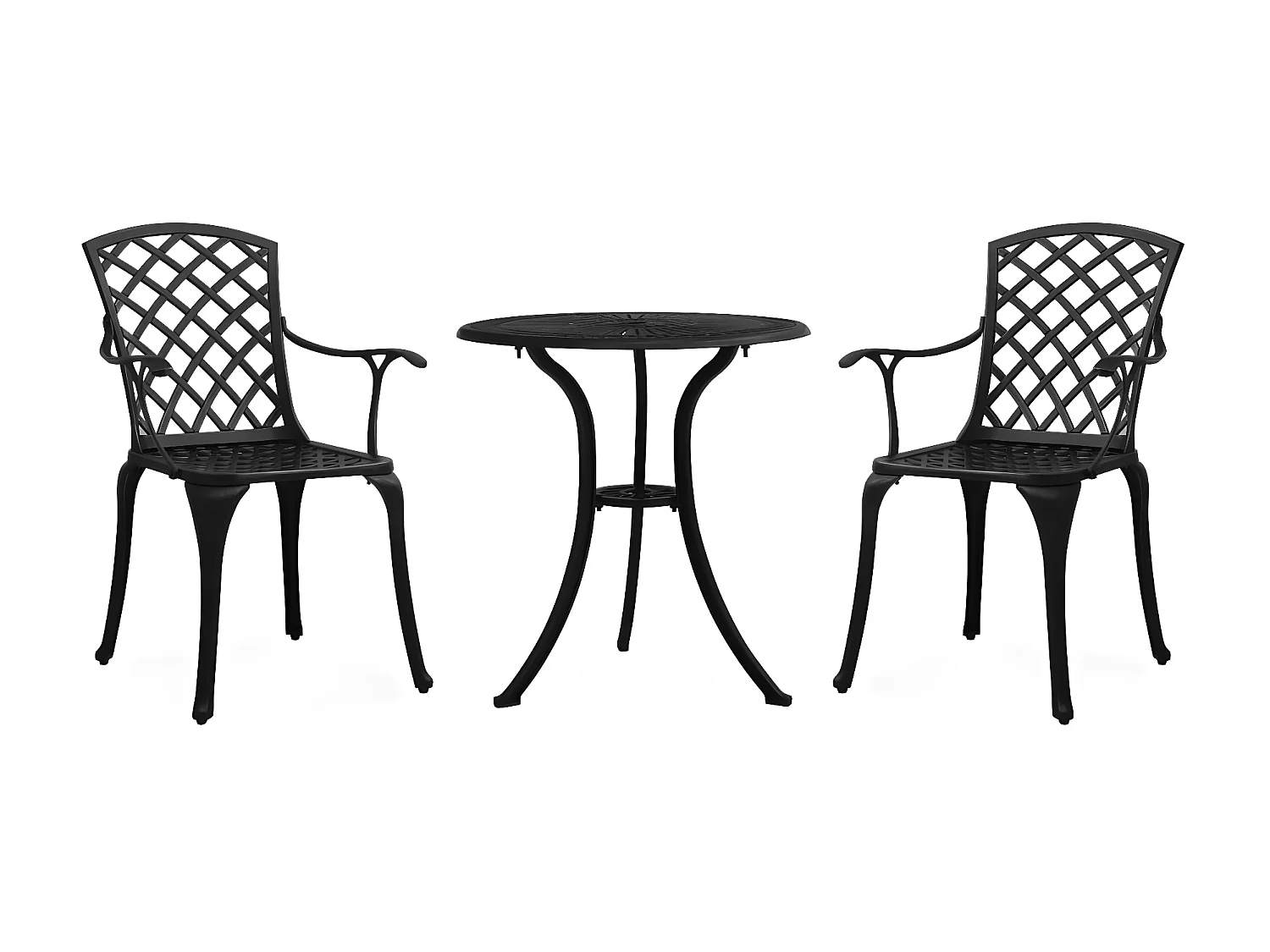 Ensemble de bistro 3 pcs Aluminium coulé Noir GFDF49264