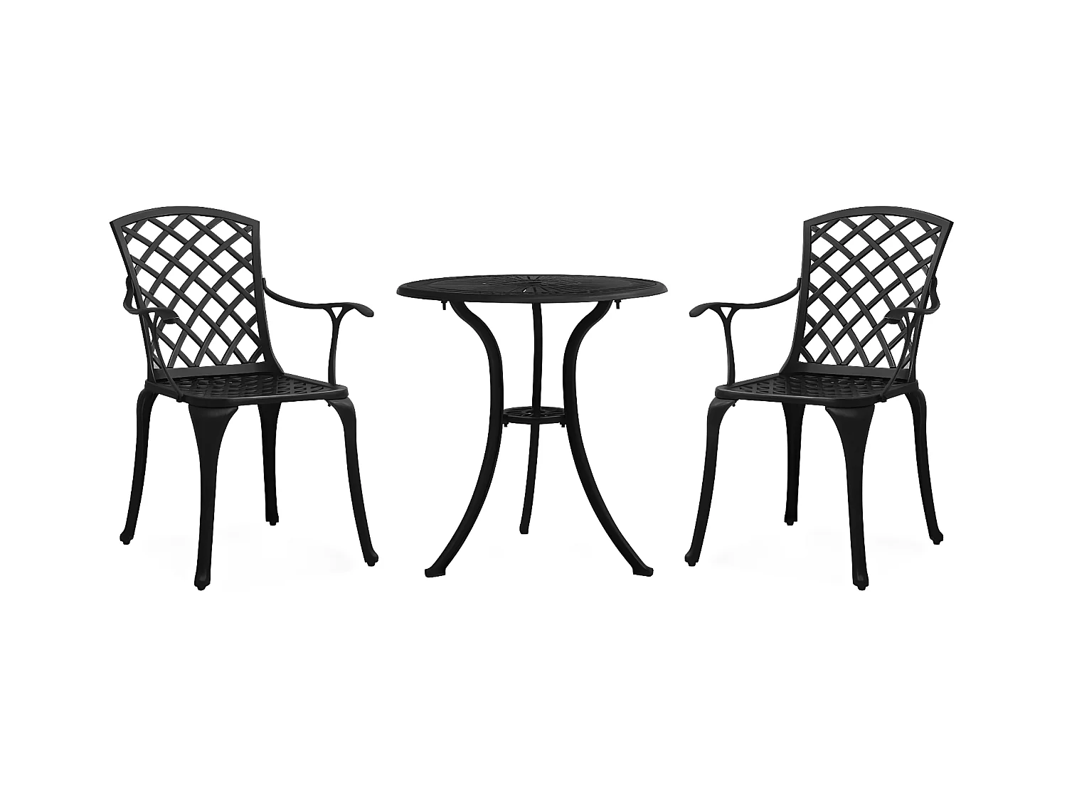 Ensemble de bistro 3 pcs Aluminium coulé Noir GFDF49264