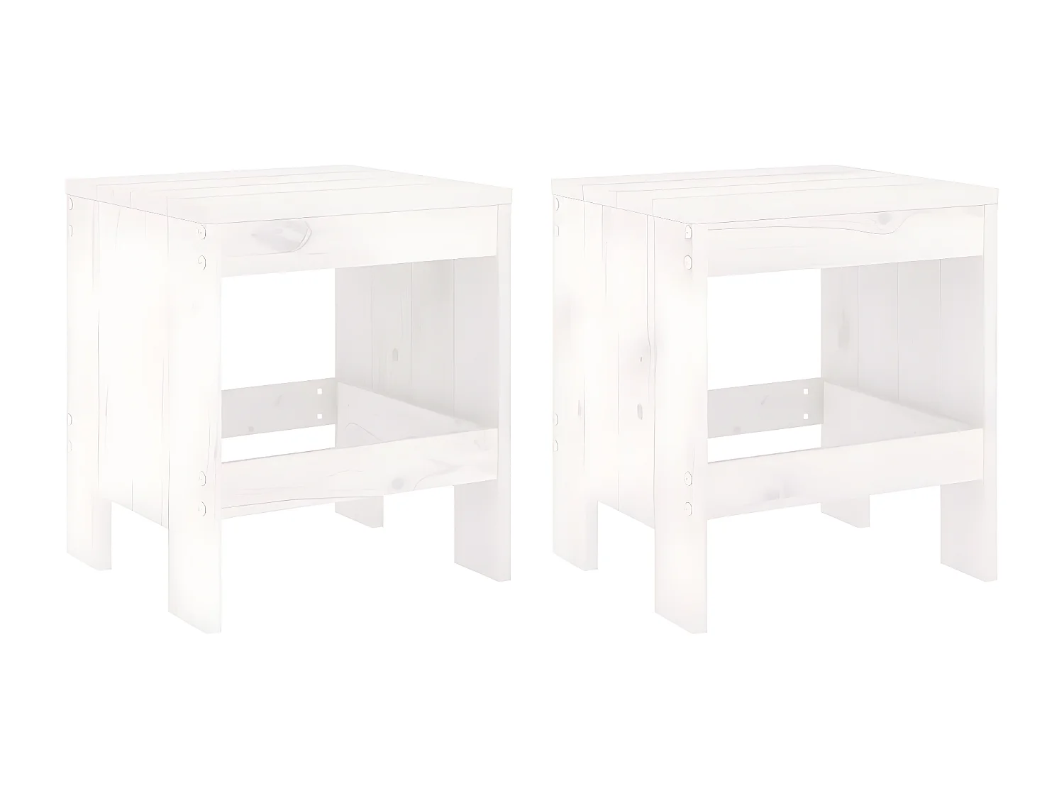 Ensemble de bistrot de jardin 3 pcs blanc bois de pin massif GFDF19112