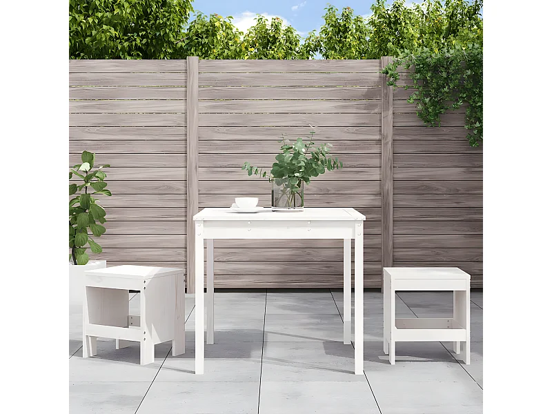 Ensemble de bistrot de jardin 3 pcs blanc bois de pin massif GFDF19112