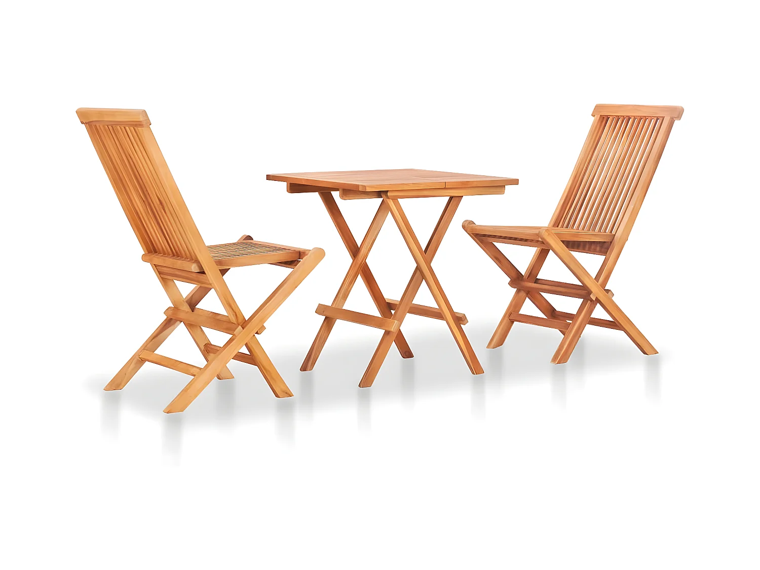 Mobilier de bistro pliable 3 pcs Bois de teck solide GFDF25504