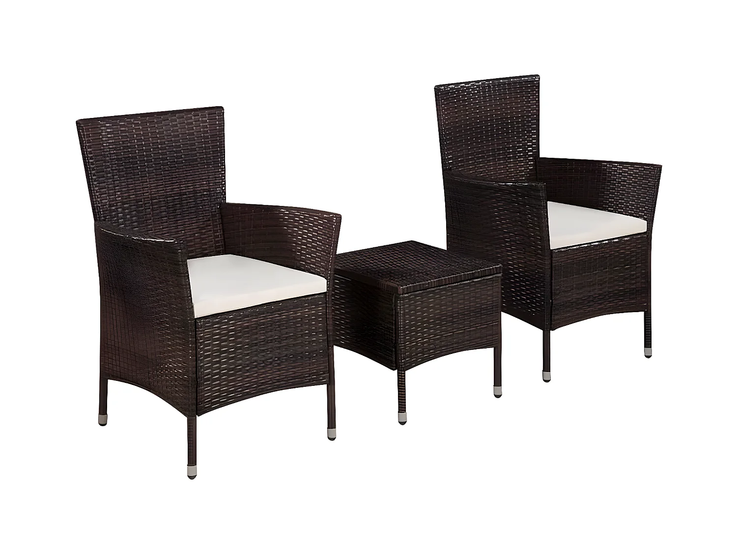 Mobilier de bistro 3 pcs Résine tressée Marron GFDF41401